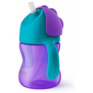 Avent SCF796/02 lonček s slamico, 200ml, 9m+, ž