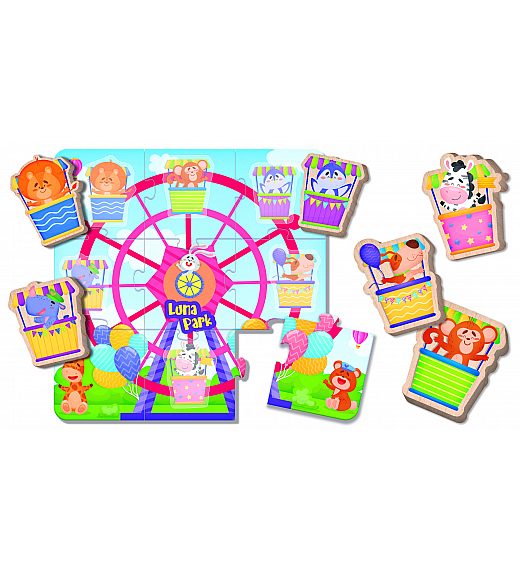 Lisciani Montessori Wood baby puzzle luna park 96855