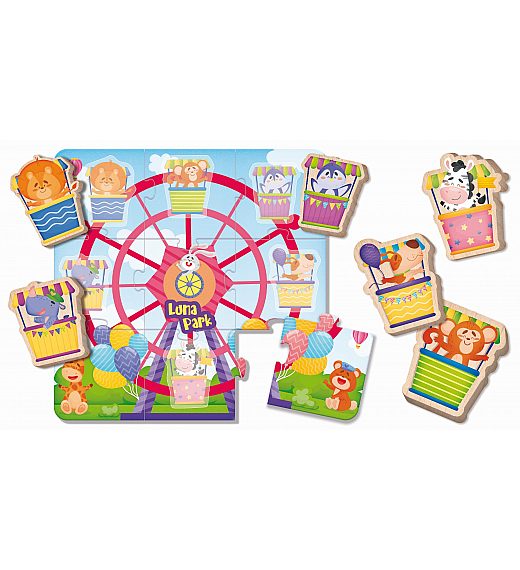 Lisciani Montessori Wood baby puzzle luna park 96855