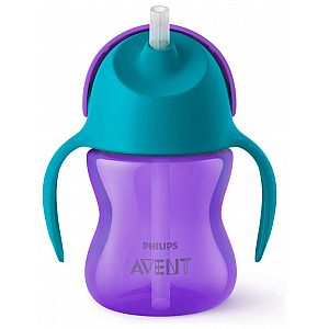 Avent SCF796/02 lonček s slamico, 200ml, 9m+, ž