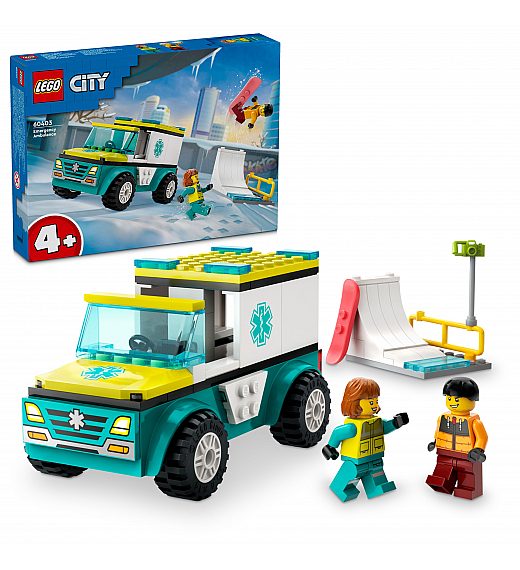 Lego kocke City Hitna pomoć i snowboarder 60403