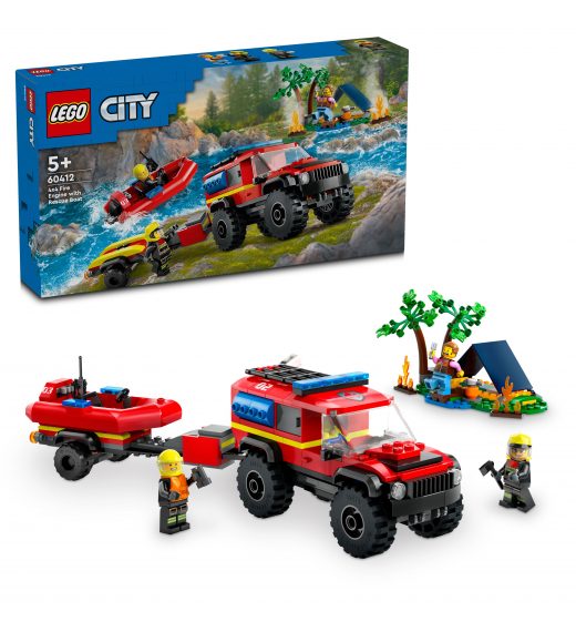 Lego kocke City Vatrogasni terenac s čamcem za spašavanje 60412