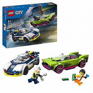 Lego kocke City Policijski avtomobil in avto z močnim motorjem 60415