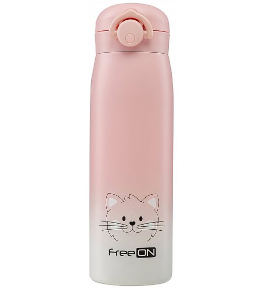 Termo steklenička 480 ml muca pink FreeON