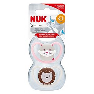 Nuk tolažilna duda - silikon Space s1 (0-6m), 2 kos/box