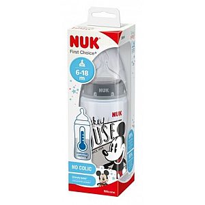 Nuk steklenička plastična First Choice + z vgrajenim temperaturnim indikatorjem mickey 300 ml