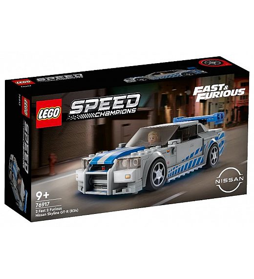 Kocke Speed Champions 2 Fast 2 Furious Nissan Skyline GT-R (R34) 76917 Lego