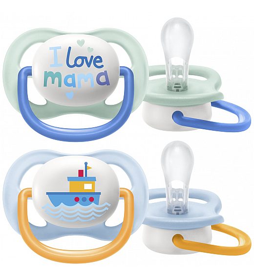 Avent SCF080/01 tolažilna duda - silikon ultra air, 0-6m, m, mama/čoln, 2/1 Avent