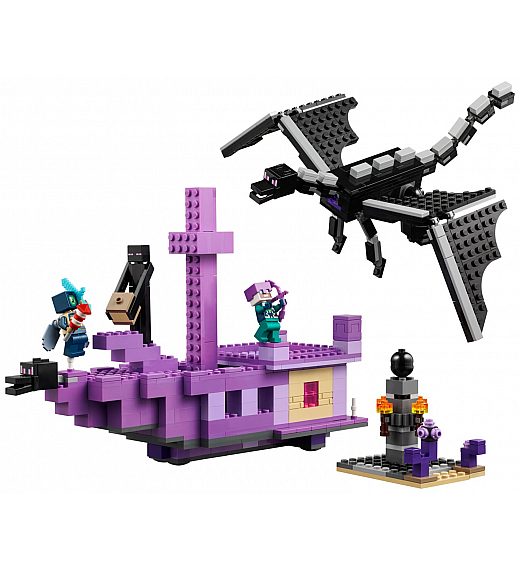 Lego kocke Minecraft Enderzmaj in ladja iz Enda 21264 Lego