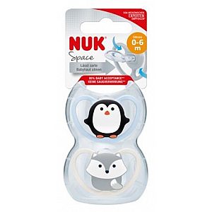 Nuk tolažilna duda - silikon Space s1 (0-6m), 2 kos/box