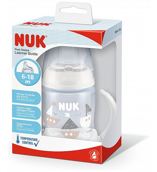 Nuk lonček FC z vgrajenim temp. indokatorjem, silikon, 150 ml multicolor NUK