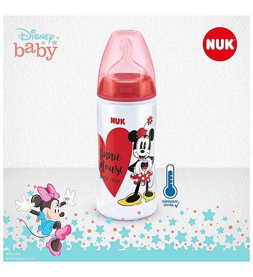 Nuk steklenička plastična First Choice + z vgrajenim temperaturnim indikatorjem mickey 300 ml NUK