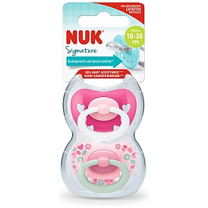 Nuk tolažilna duda - silikon Signature (18-36 m), 2 kosa multicolor