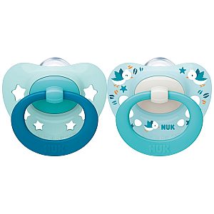 Nuk tolažilna duda - silikon Signature (6-18 m), 2 kosa multicolor