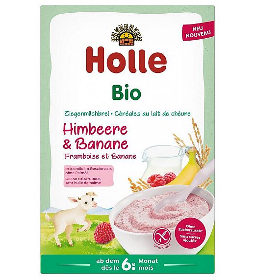 Holle Pahuljice od maline i banane s kozjim mlijekom od 6. mjeseci, 200g, BIO Holle