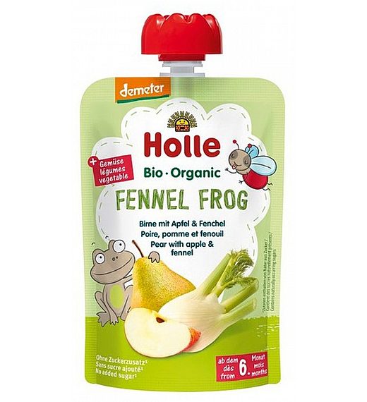 Pouchy Fennel Frog, Kruška s jabukom i organskim komoračem, Holle