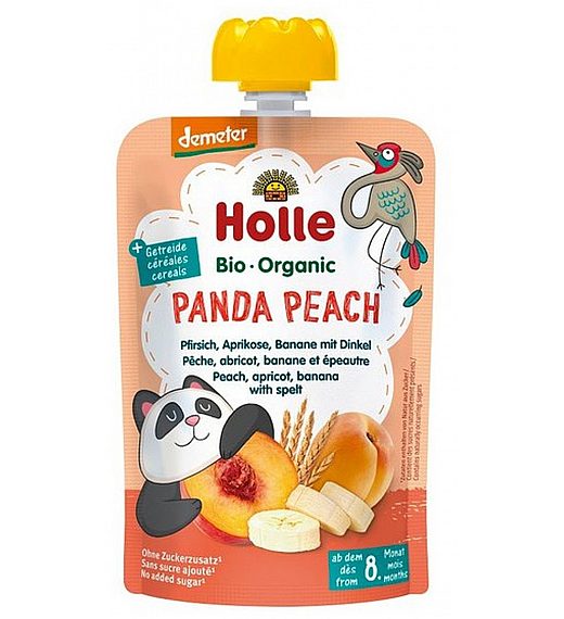 PANDA voćni pire, breskva, marelica i banana s pireom, BIO (Demeter), 100g, Holle