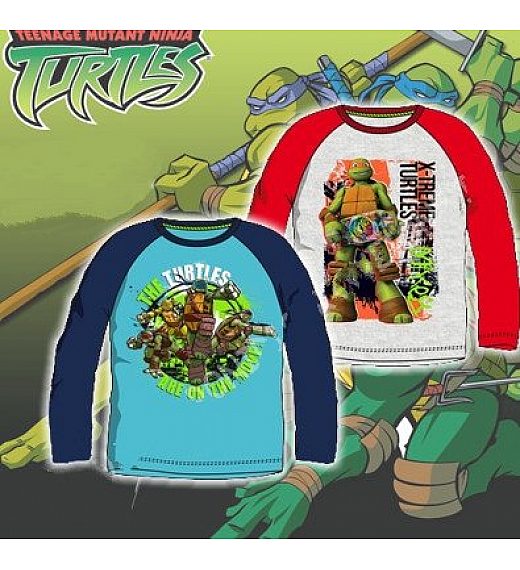 T-shirt dugi rukav Ninja turtles sivo crvene boje