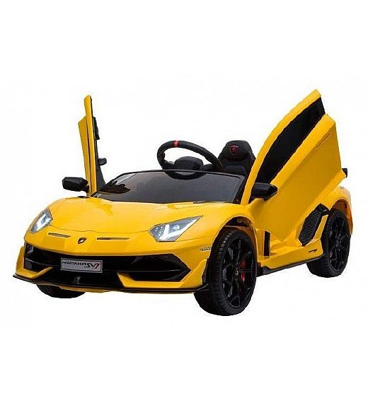 12V LAMBORGHINI AVENTADOR Lamas Toys - avto na akumulator z daljincem rumen