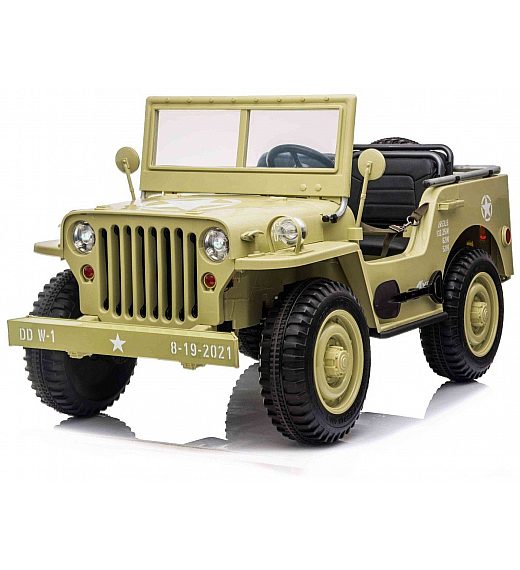 12V USA ARMY - dječji automobil na baterijem, beige