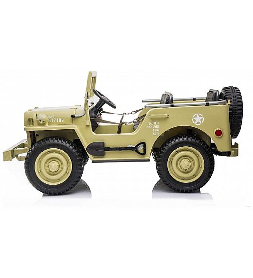 12V USA ARMY - dječji automobil na baterijem, beige