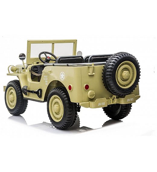 12V USA ARMY - dječji automobil na baterijem, beige