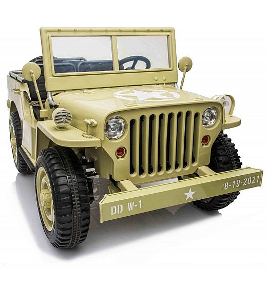 12V USA ARMY - dječji automobil na baterijem, beige