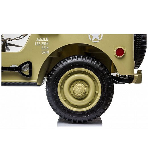 12V USA ARMY - dječji automobil na baterijem, beige