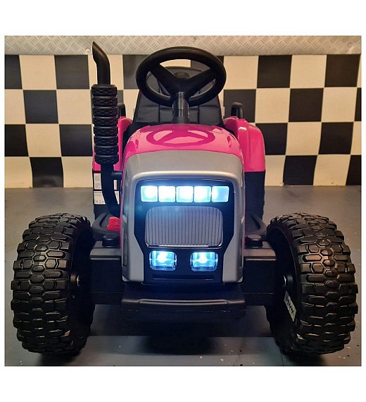 12V Traktor s prikolicom pink