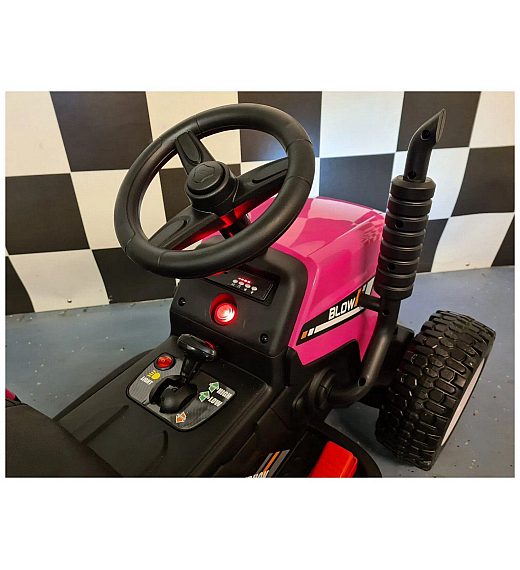 12V Traktor s prikolicom pink