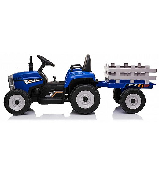 12V Traktor s prikolicom plavi