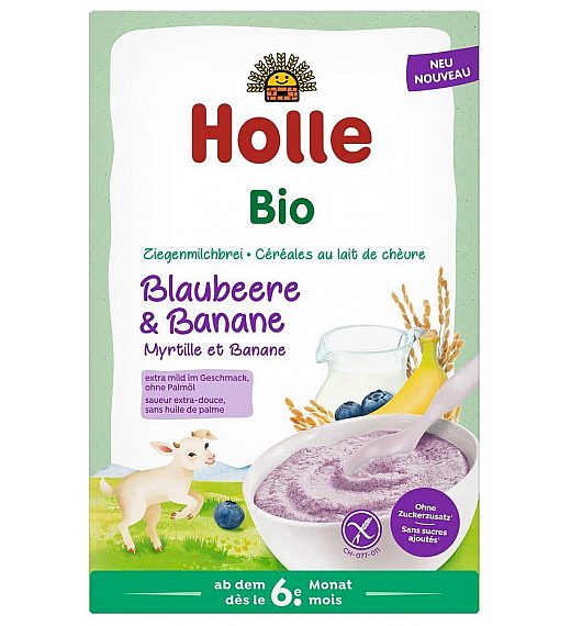 Holle Pahuljice od borovnice i banane na bazi kozjeg mlijeka od 6 mjeseca, 200g, BIO Holle