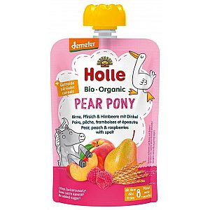 Holle sadni pire PONY hruška, breskev & malina z piro po 8. mesecu, 100g, BIO-DEMETER