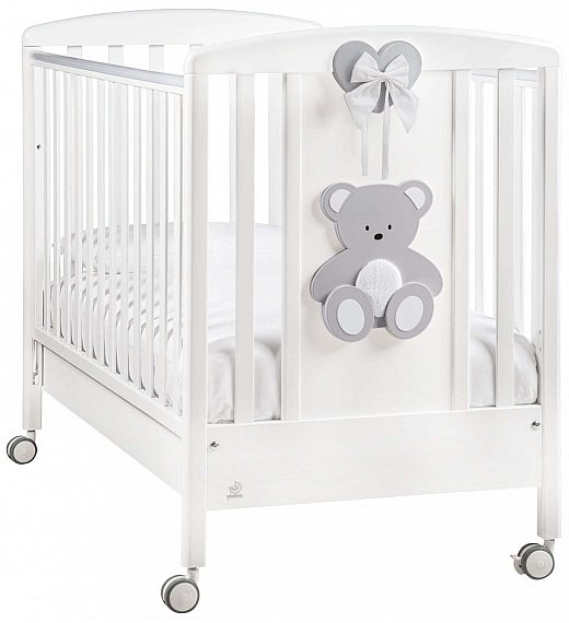 Lesena posteljica z vzmetnico PELUCHE Grey Italbaby