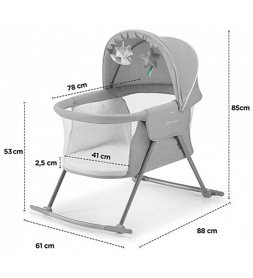 Prenosna postelja LOVI 3v1 Grey Kinderkraft