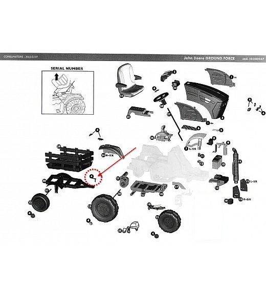 Zamjenski klin za traktor JD Ground Force Peg Perego