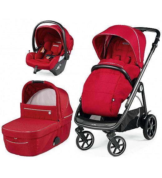 Veloce modularna kolica Lounge Red Shine - trio