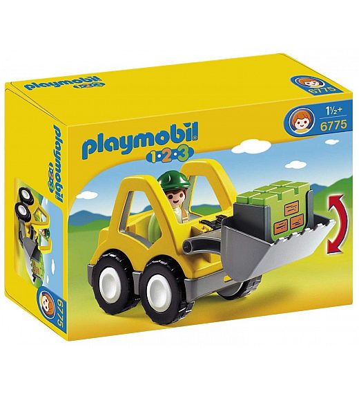 PLAYMOBIL 1.2.3 PREDNJI UTOVARIVAČ S PREMIČNIM KOPAČEM 6775