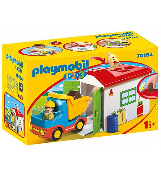 PLAYMOBIL 1.2.3 KAMION ZA ODVOZ OTPADA S OTPADOM 70184