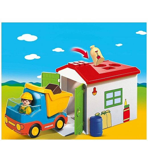 PLAYMOBIL 1.2.3 KAMION ZA ODVOZ OTPADA S OTPADOM 70184