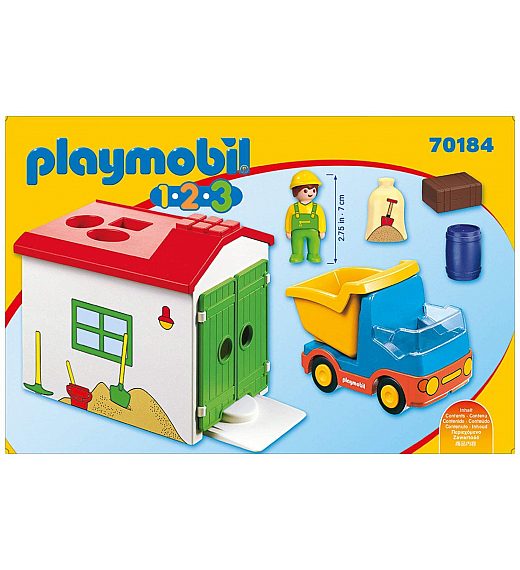 PLAYMOBIL 1.2.3 KAMION ZA ODVOZ OTPADA S OTPADOM 70184