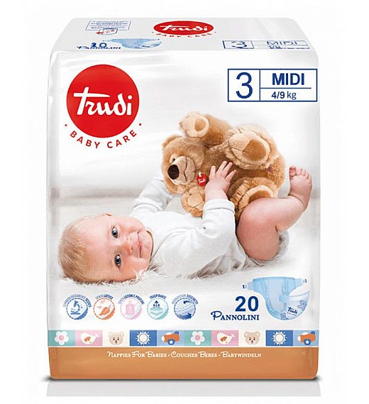 Plenice TRUDI CARE DRY MIDI - 3 kos